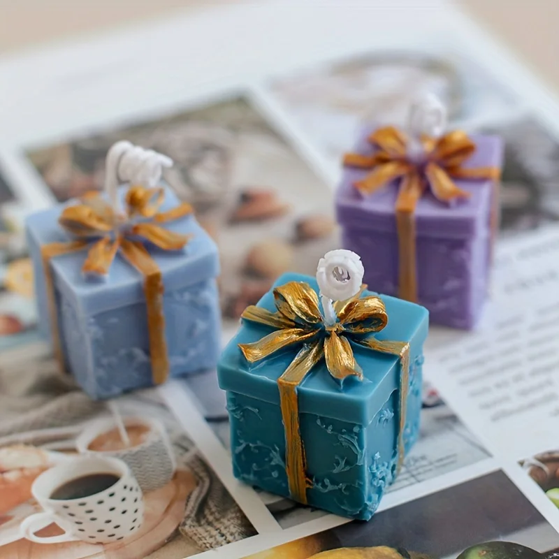3D Quadratische Geschenkbox Aromatherapie Kerze Silikonform Herstellung DIY Weihnachtsgeschenkbox Dekoration Gips Harzform – Detail 4