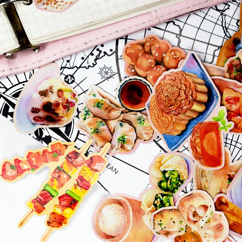 Stickers 20pcs Food Recipe Sticker DIY Scrapbooking Journal Mobile Computer Gift Sealing Diary Decoration Sticker