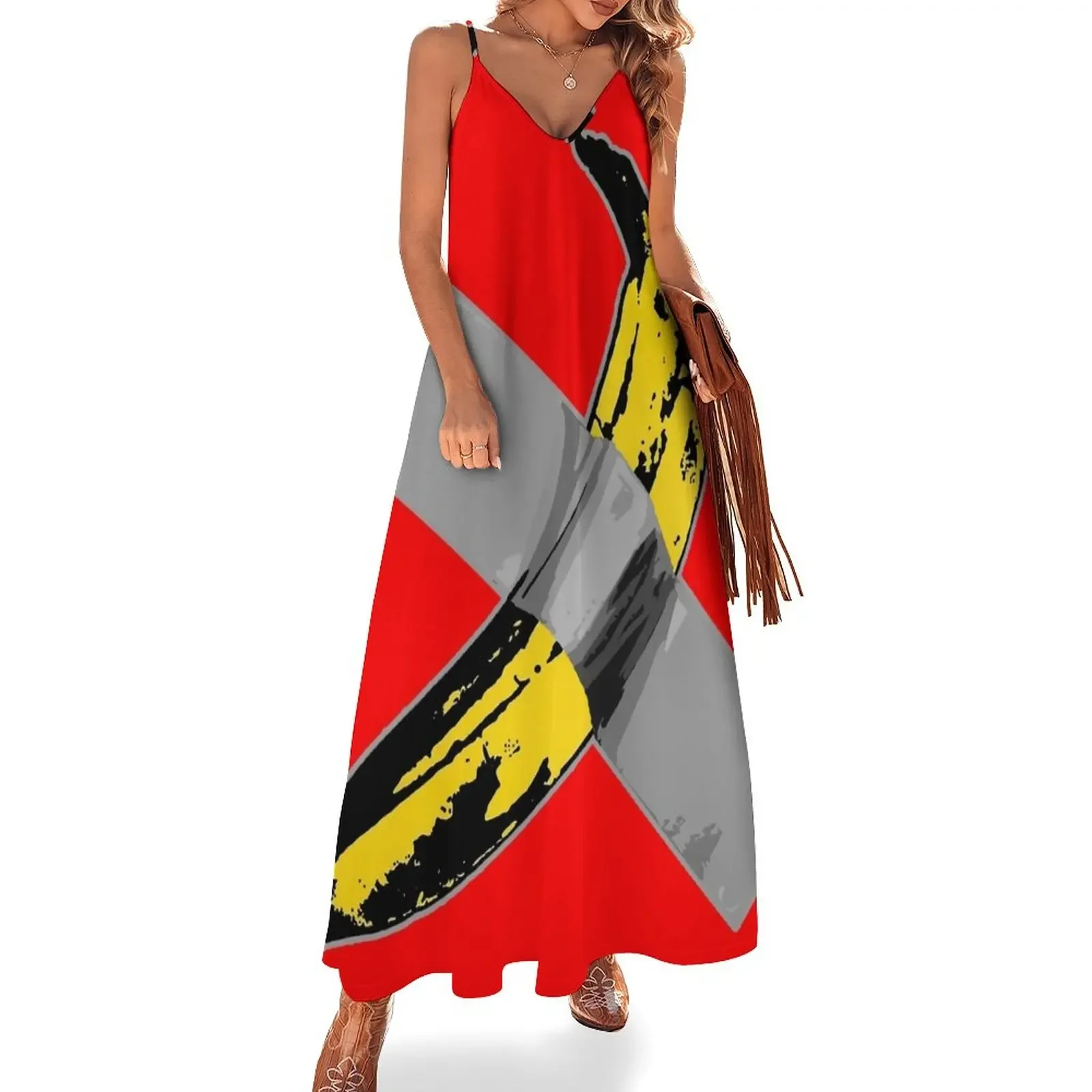 

Big Yellow Taped Banana Sleeveless Dress dresses for prom women's elegant loose dresses Dress