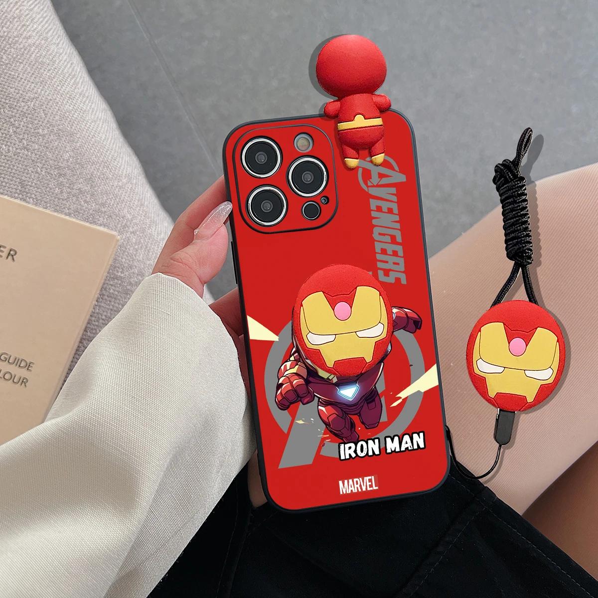 Running iron Man-funda con cuerda y soporte para Samsung Galaxy, A13, A14, A03, A04, A23, A32, A23, A33, A52, A72, A34, A24, A54, A73, S23FE