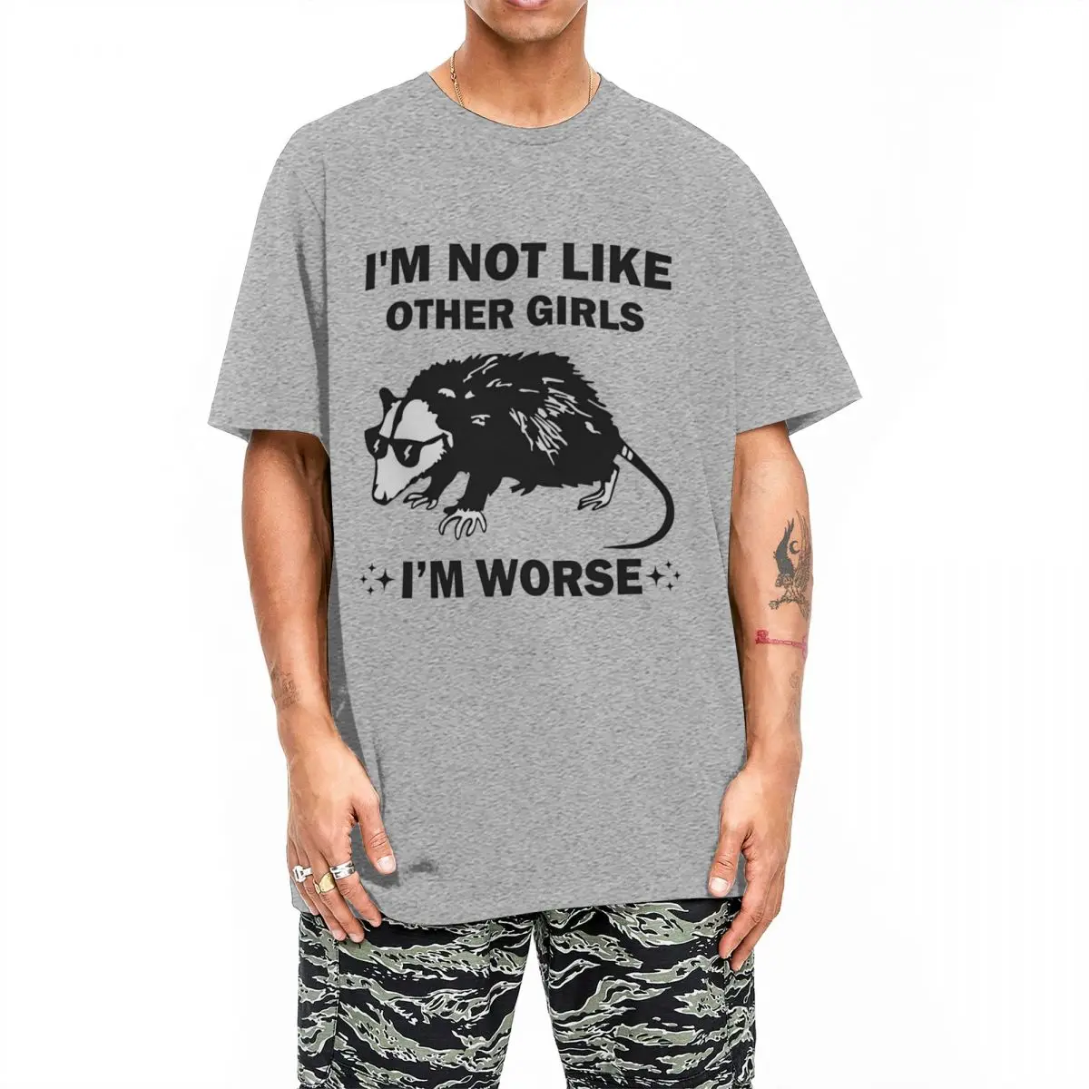 I'm Not Like Other Girls I'm Worse T Shirt Men's Streetwear 100% Cotton T-Shirts Summer O Neck Tee Shirt Design Big Size Clothes