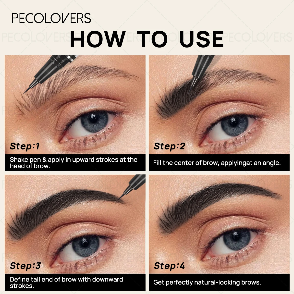 Ultra-fine Liquid Eyebrow Pencil, Fills The Gaps in The Eyebrows, Makes The Roots Clear, and Can Dissolve Eyeliner and Silkworms