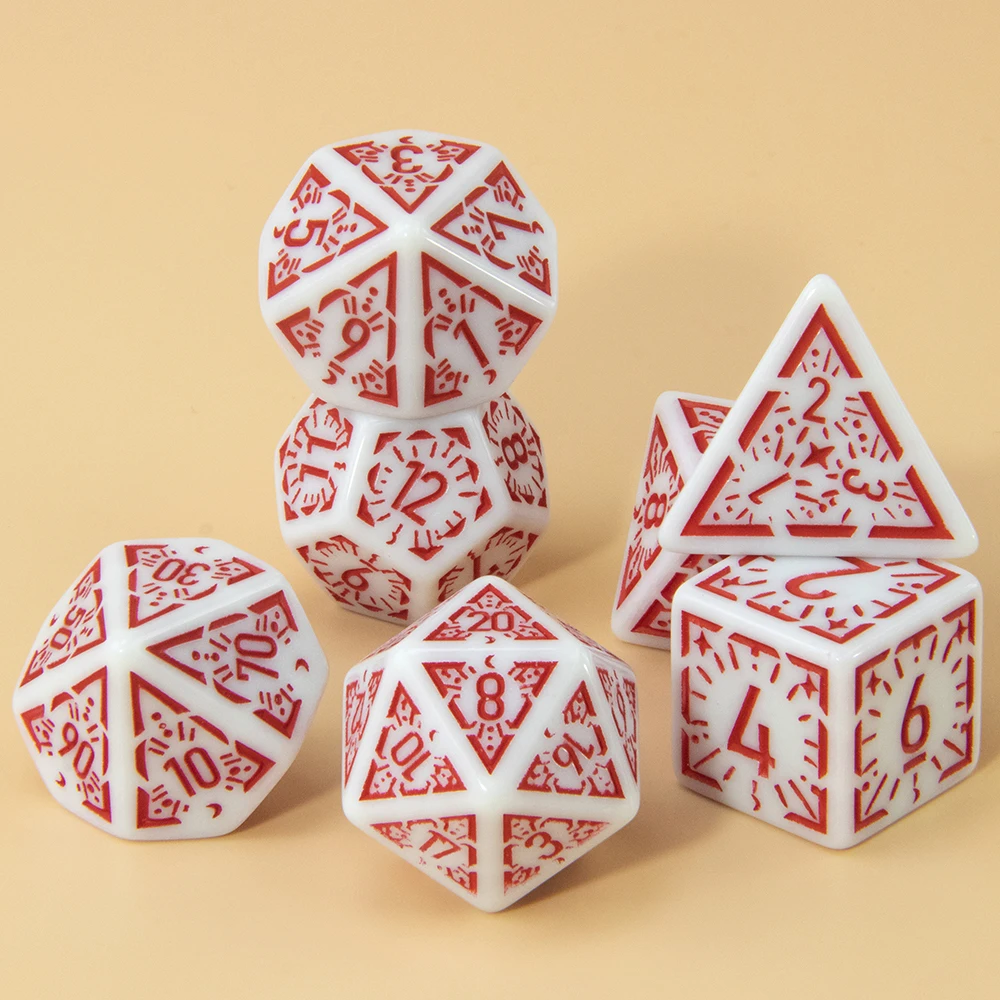 DND Polyhedral Dice Set 7pcs D4-D20, Amazing Engraved Games Dices for Souvenirst Entertainment RPG Board Game