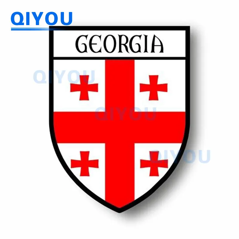 High Quality City Flag World Crest Georgia Commemorative Car Stickers for Reflective PVC Decals on Laptop Body Trolley Cases