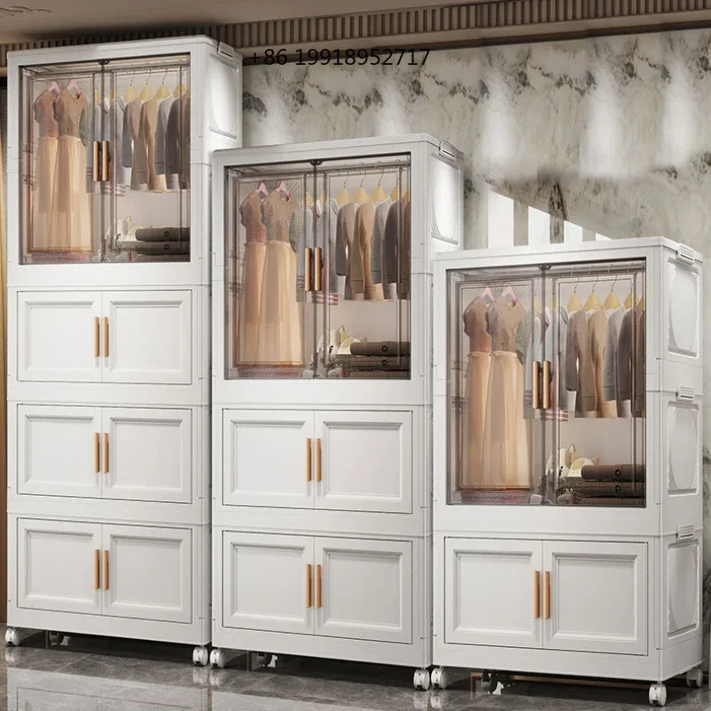 Foldable Multi-Layer Storage Box Bedroom Clothing Double Door Storage Cabinet Living Room Books Snacks Cabinet ﻿JJ626