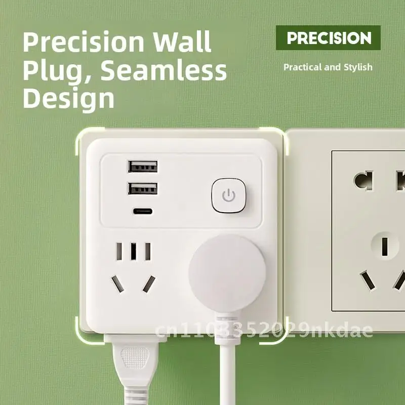 86 Type Multi-function Wall Socket Power Strip with USB Night Light Switch Plug-in Board for Home And Office