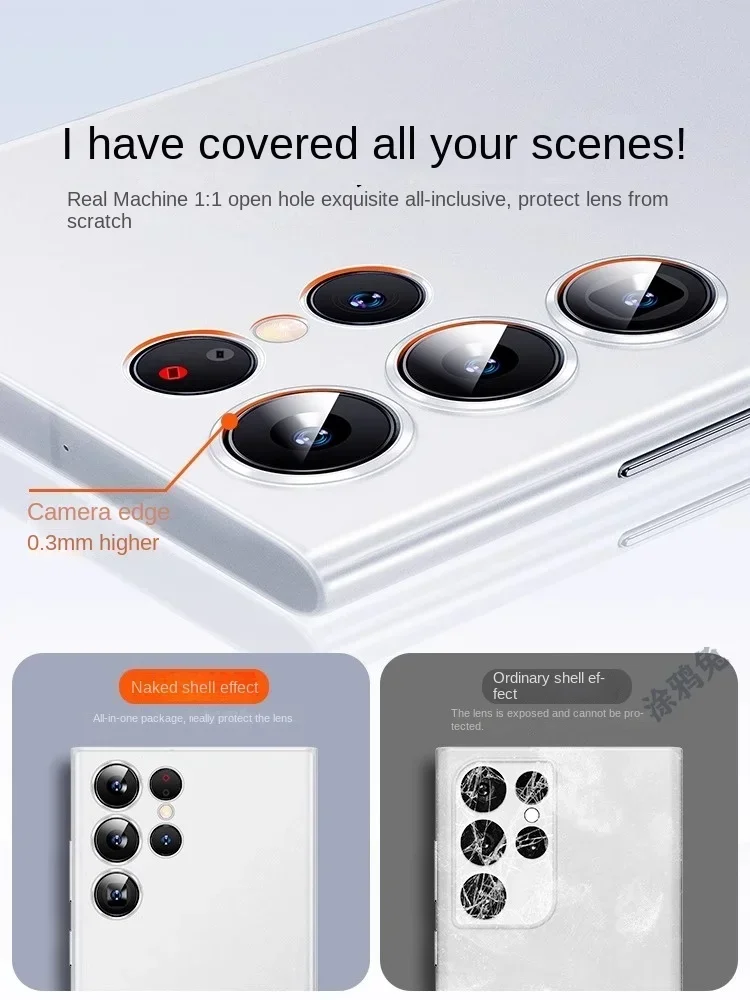 Clear Phone Case For samsung galaxy s25 s24 s23 s22 s21 s20 note 10 20 plus ultra Thin Fundas Carbon Hard PP Cover 0.35mm pp