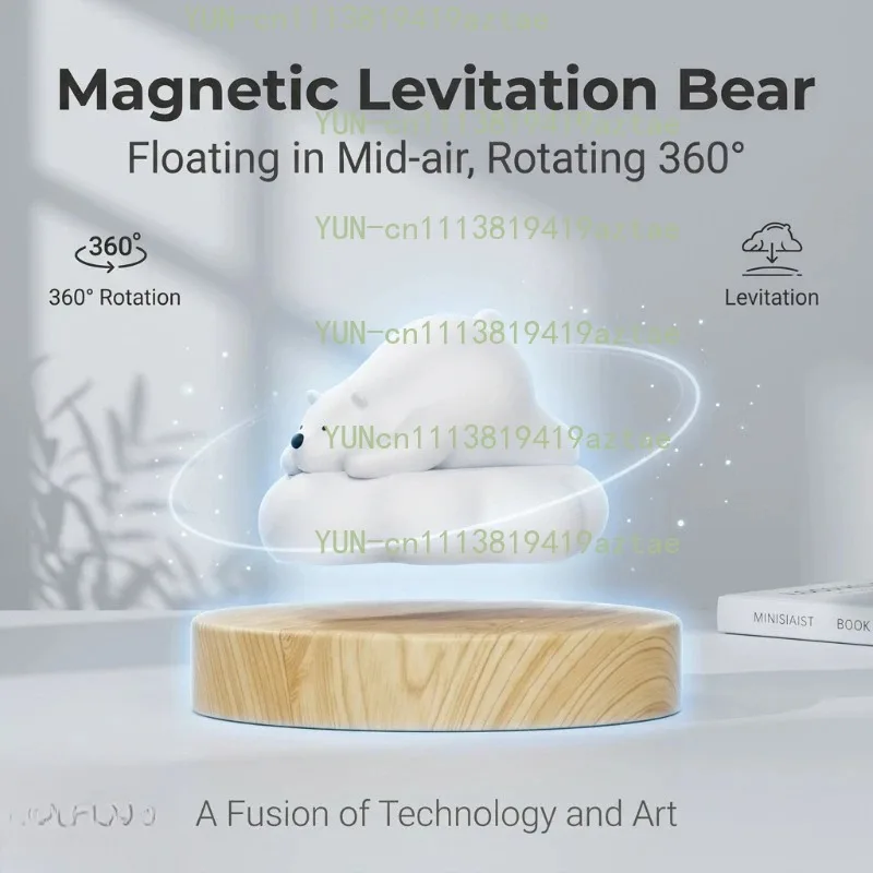 360° Rotating Magnetic Levitation Bear Creative Ornament Birthday Gift For Friend Family Office Bedroom Decor