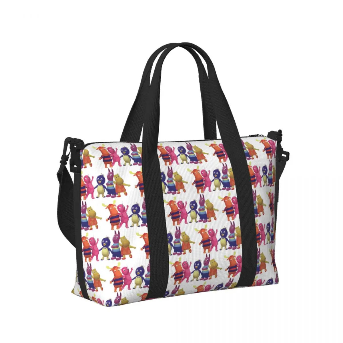 

Custom Backyardigans Beach Travel Bag Large Capacity Tote Bags for Gym Sport Women Shopping Duffle Shoulder Bag