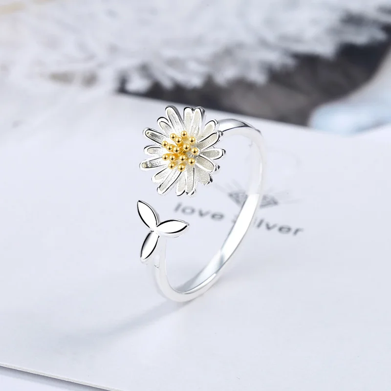 Shonemes Daisy Open Rings Stylish Ajustable Finger Bands Jewelry Gifts for Women