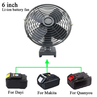 6 Inch Electric Fan Floor Fan Household Desktop Fan Outdoor Camping Fan For Makita For Dayi For Quanyou 18V 20V Li-ion Battery
