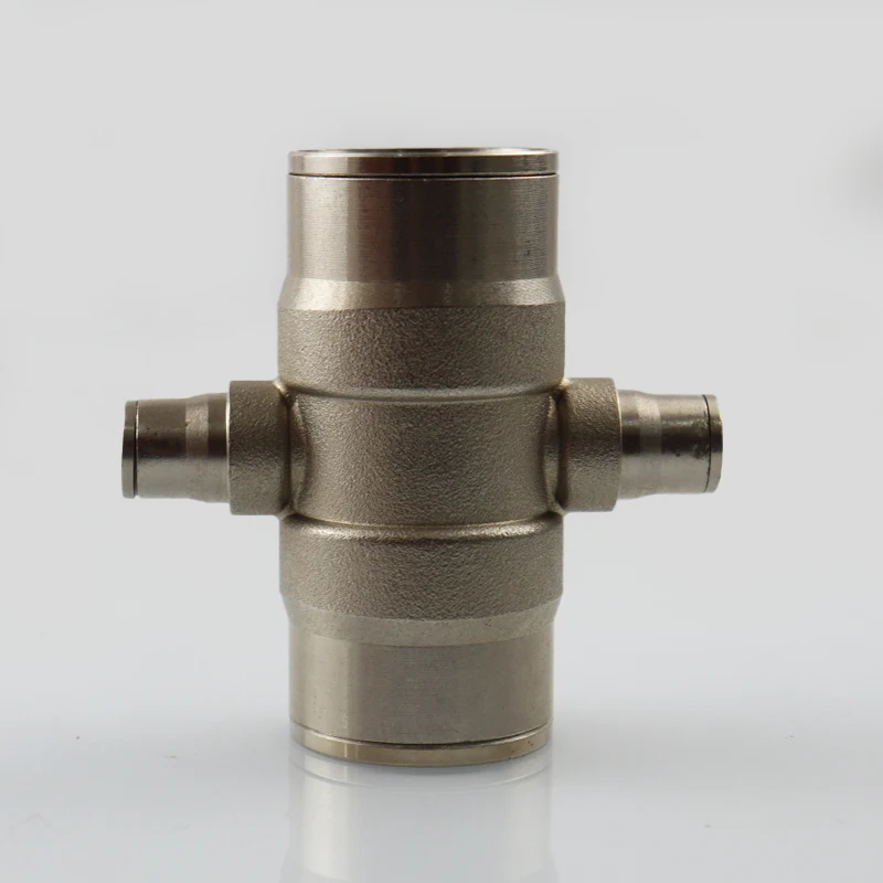 9.52mm * 32mm Brass Push Fit Four-Way High Pressure 200bar Max Pressure Water Powered FOGGER Sprayer Connector for Garden Use