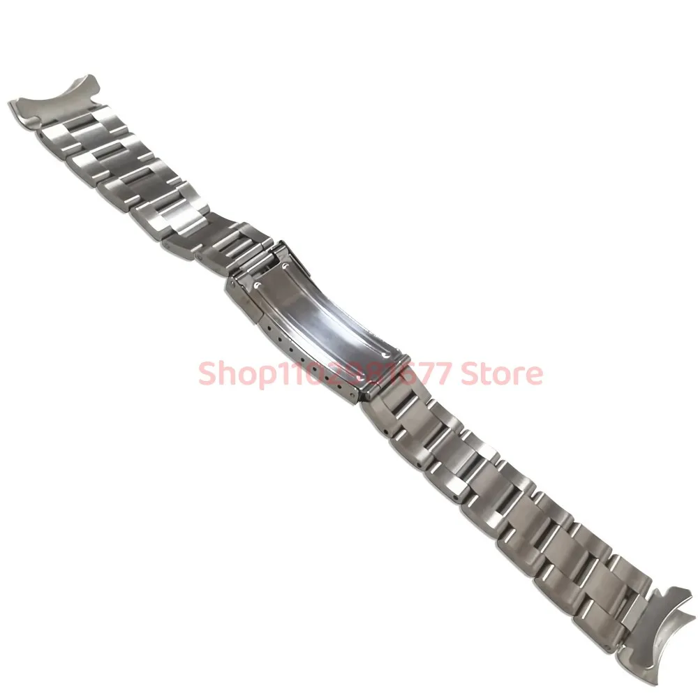 20mm 316L Solid Stainlee Steel Vintage Grid Buckle Oyster Curved End Watch Strap Band Fits for RLX 116719 16570 16610 93150