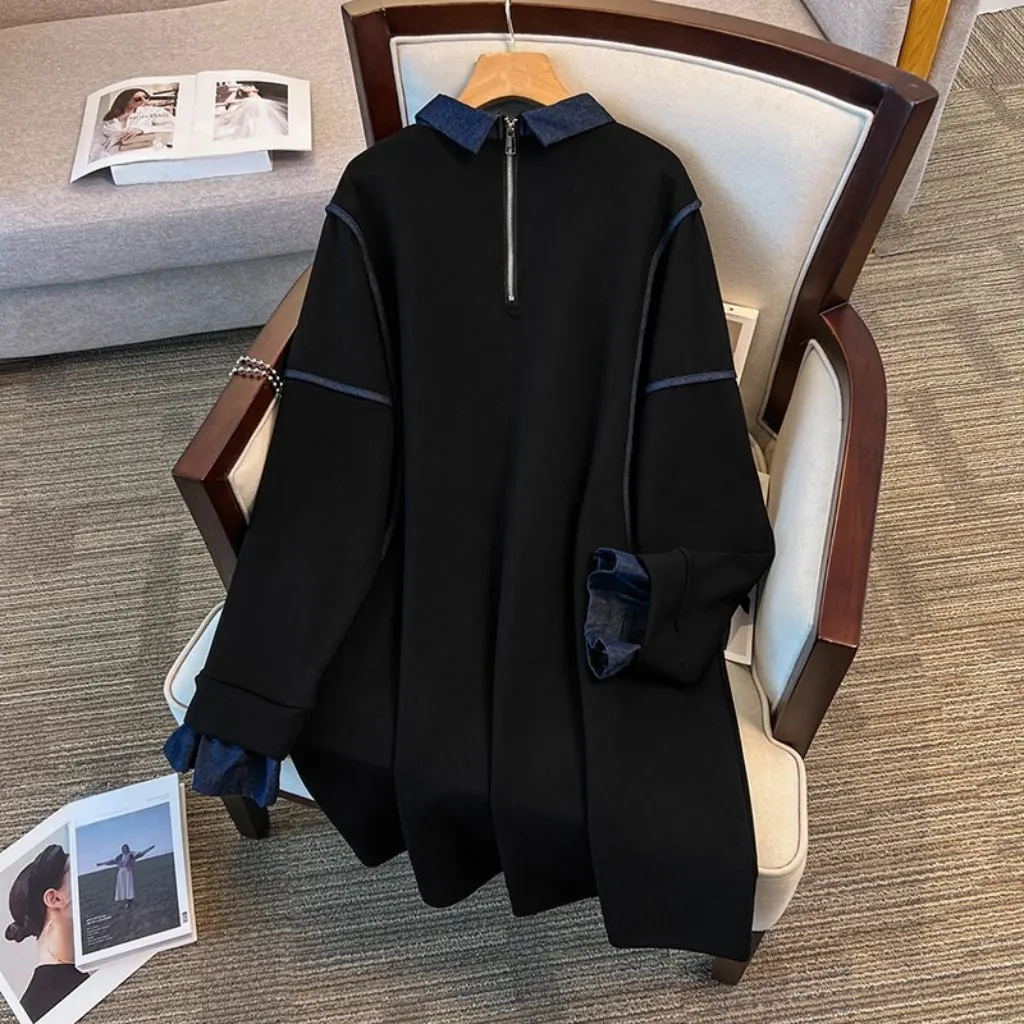 Женская свободная футболка для отдыха больших размеров, жилет, вместимость 300 кг, осенне-зимняя одежда для толстой сестры, окружность груди 150