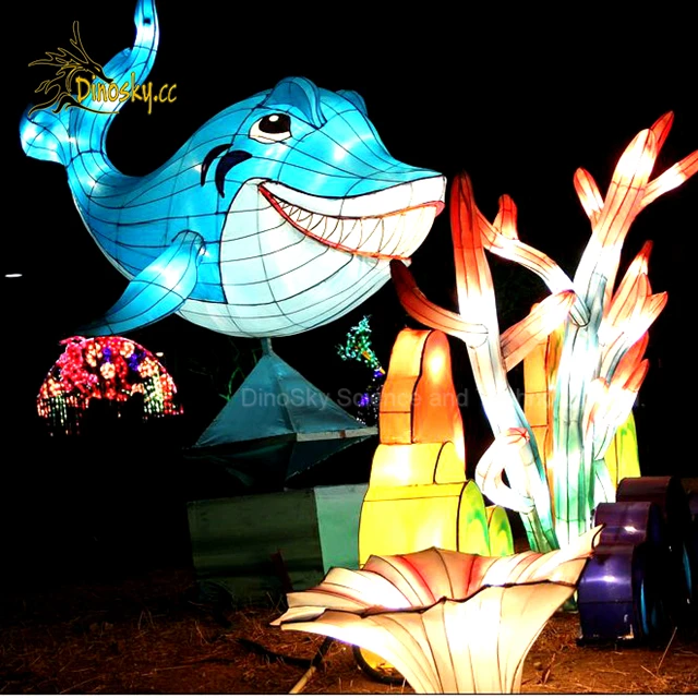 ATV&UTVAttractive shark decorative lanterns in theme park,shopping mall for festivals