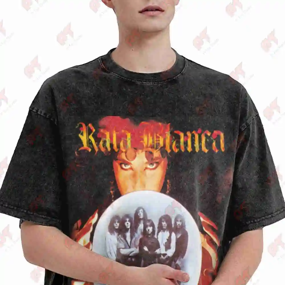 Rata Blanca Magos Espadas Y Rosas Album 1990 Vintage Washed Tee Pure Cotton T-Shirt