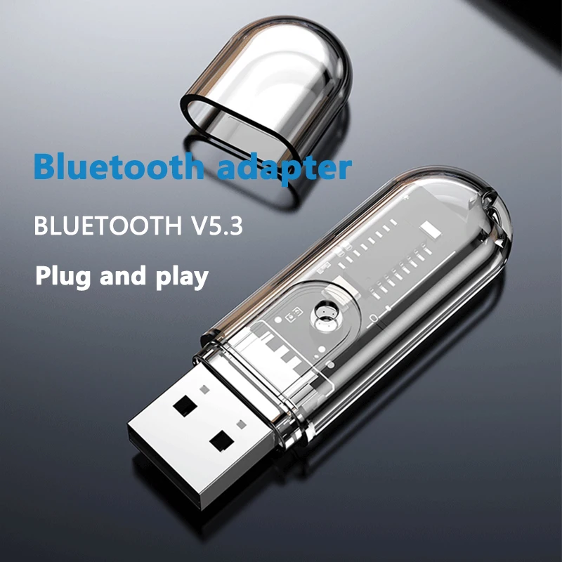 USB Bluetooth 5.3 Adapter Wireless Audio Receiver Plug and Play for PC Laptop Computer Speaker