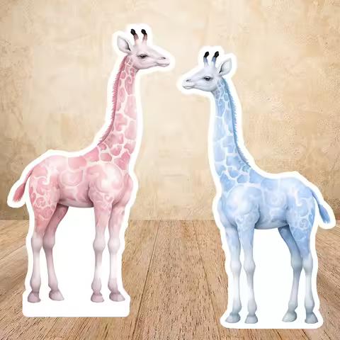 Giraffe Cutout Foam Board Giraffe Cutout for Jungle Safari Animal Birthday Baby Shower Decoration Stand Up Props KT Board