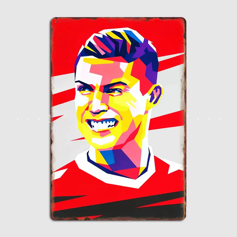 Cristiano Ronaldo CR7 Eden Hazard Luis Figo Scott McTominay Retro Poster Metal Sign Poster Bar Wall Home Decor Room Decoration
