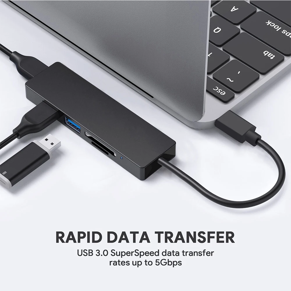 Getatek USB C Hub Micro SD Card Reader Data Transmission 3 Ports 3.0 Super Spees 5Gbps Data Transmission for Mouse Keyboard