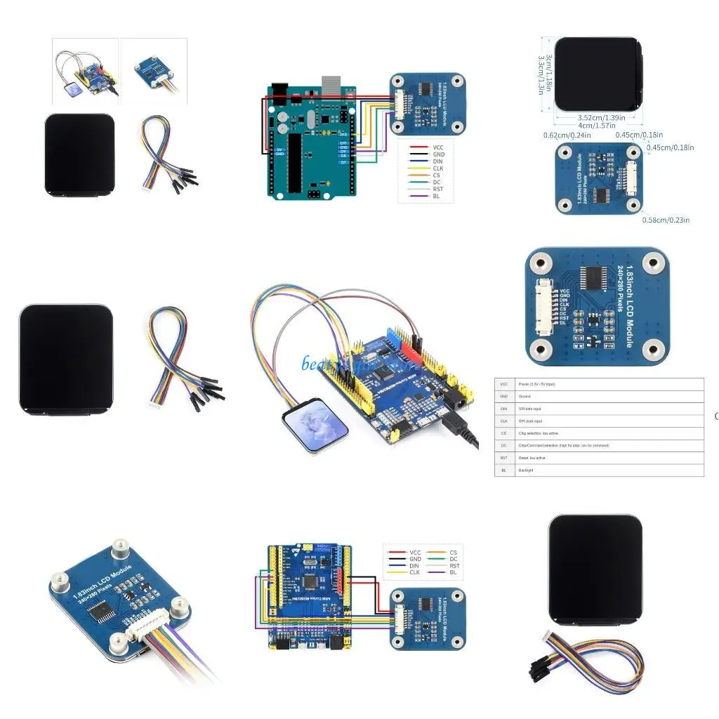 

C7AB 1.83inch LCD Display 65K Color SPI Interfaces Round Corners Display Module