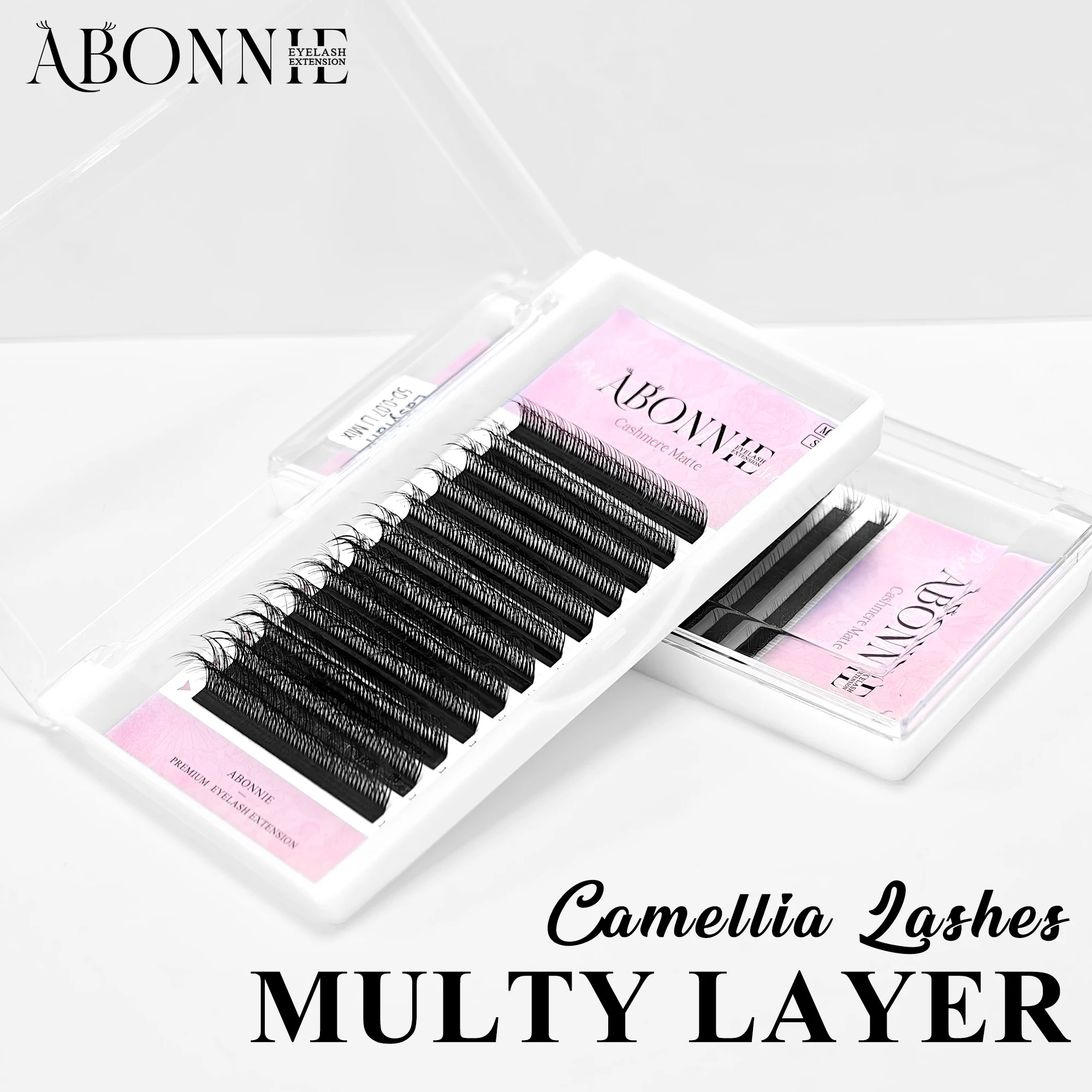 ABONNIE 5D Wild Eyelashes Double-layer Camellia Eyelash Extensions LB LC LJ Russian Volume Fans Fluffy Lashes Premade Fan Lash image 6