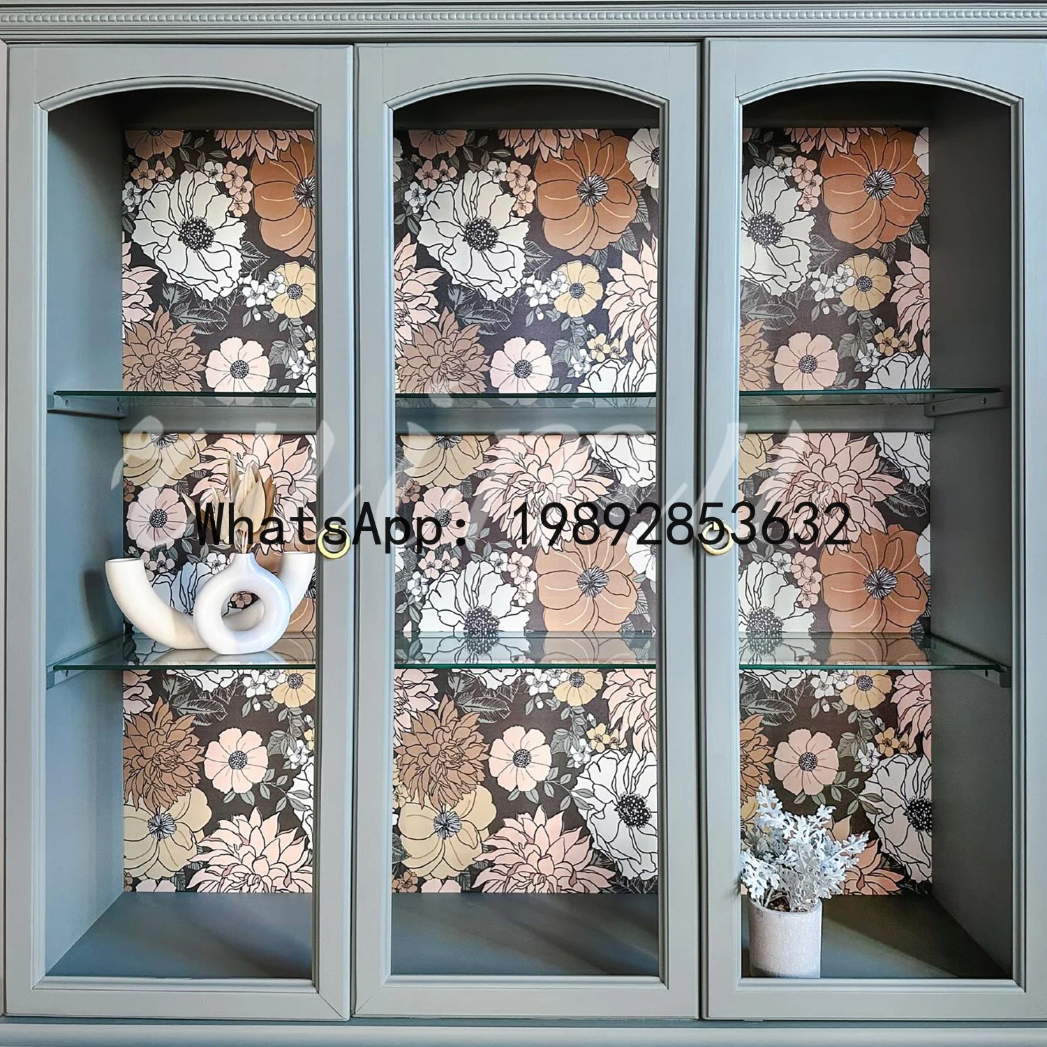 French Retro Solid Wood Bookshelf Living Room Home High-End Display Cabinet American Retro Storage Tall Cabinet