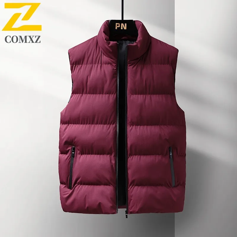 

COMXZ 2025, осенне-зимний спортивный жилет на открытом воздухе, унисекс, хлопковый жилет с термоподкладкой, пальто с воротником-стойкой, молодежное пальто высокого качества