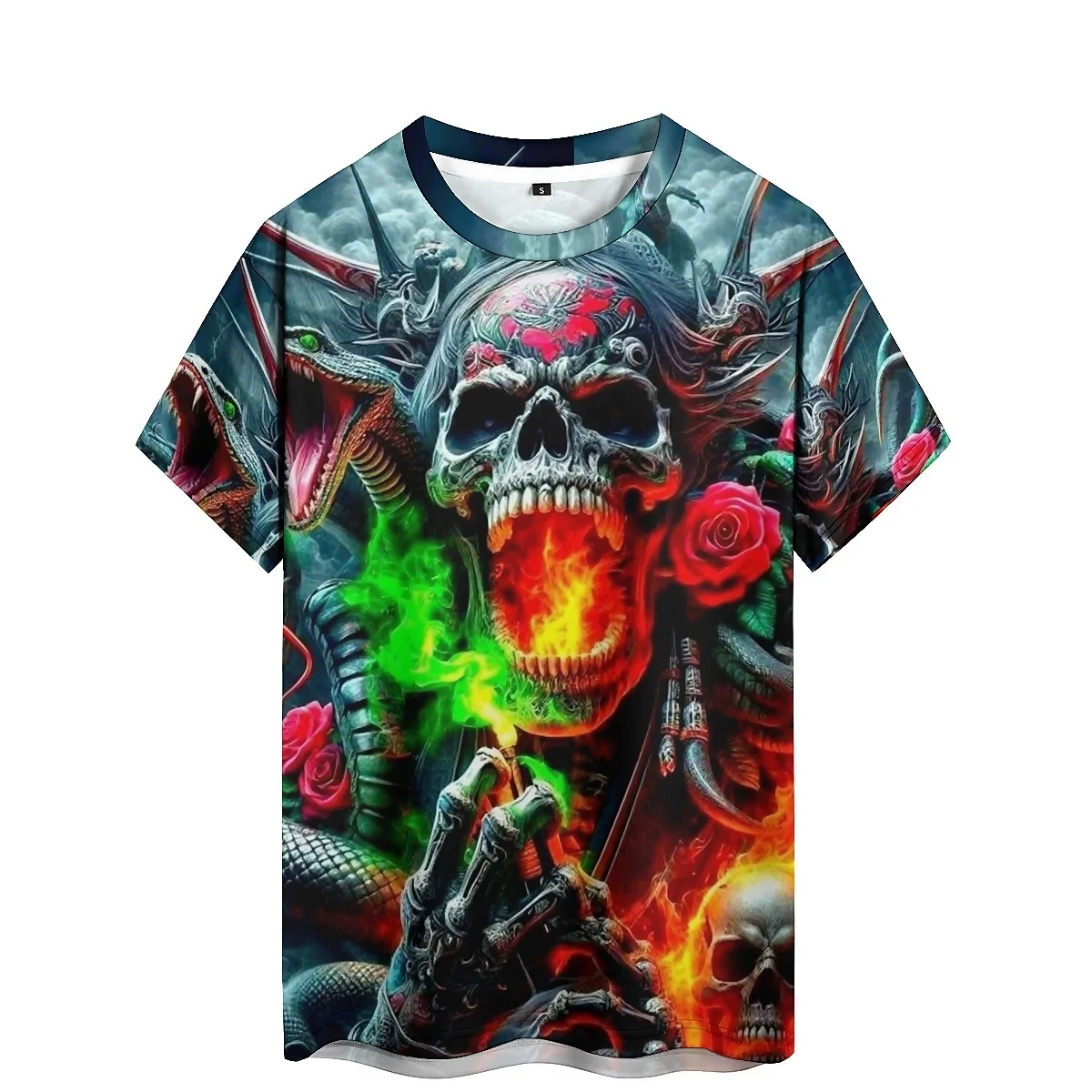 Hawaiian Style Street Element Men's 3D Printed Short-Sleeve T-Shirt - Printed Top