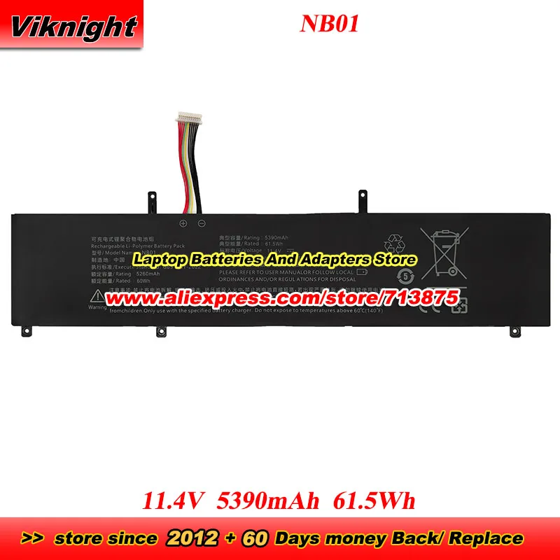 

New NB01 Battery JH56 11.4V 5390mAh 61.5Wh For KUU A4 Blade of Giory MaxBook X15 HUWI Model JH56-B VSAP VNJD-1502 Xiaoxuan Pro