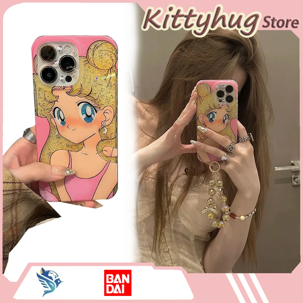 

Sailor Moon Anime Shining mobile phone shell cute Girlish charm suitable for Apple iPhone17promax/16Pro/15 phone protection case