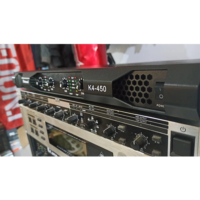 1u class d power amplifier digital 4 channel 600w K4-450 power mixer amplifier system