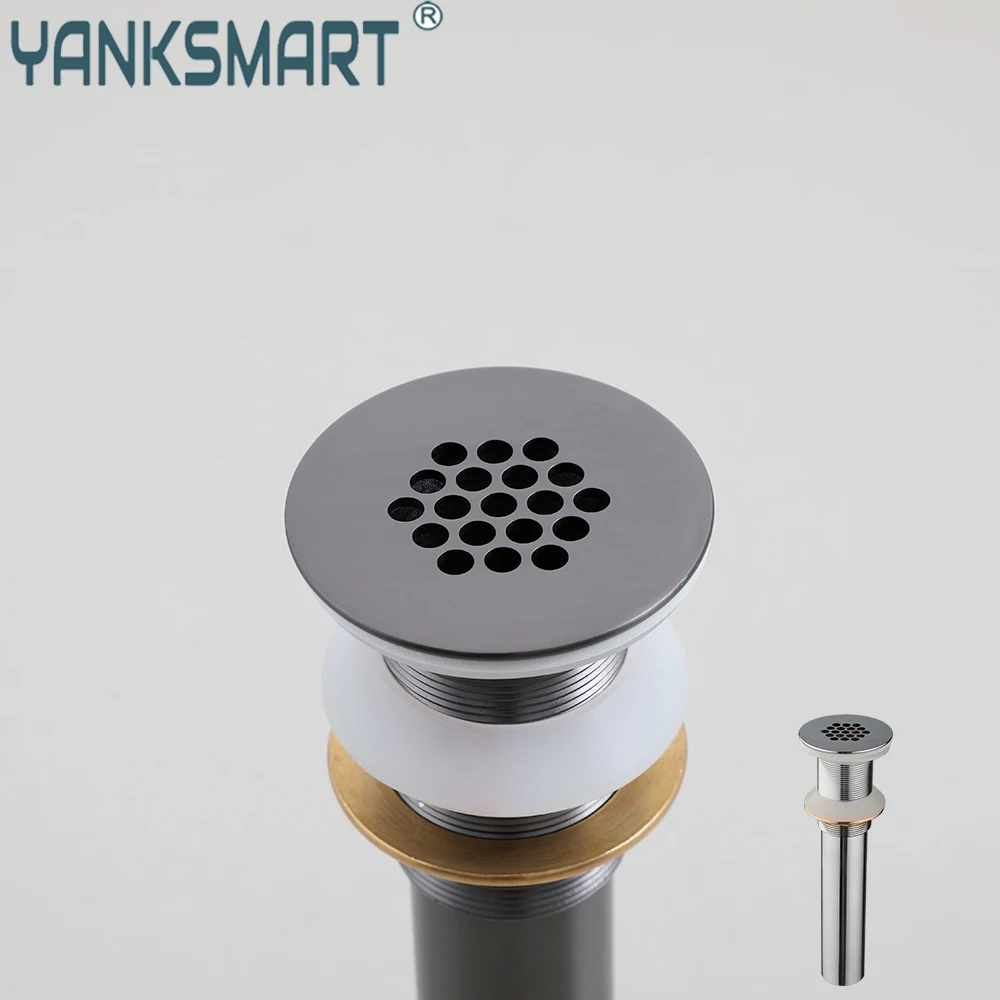 

YANKSMART High Quality Bathtub Drain Filter Stopper Strainer Stainless Steel Drain Without Overflow Hole Bathroom Accessories