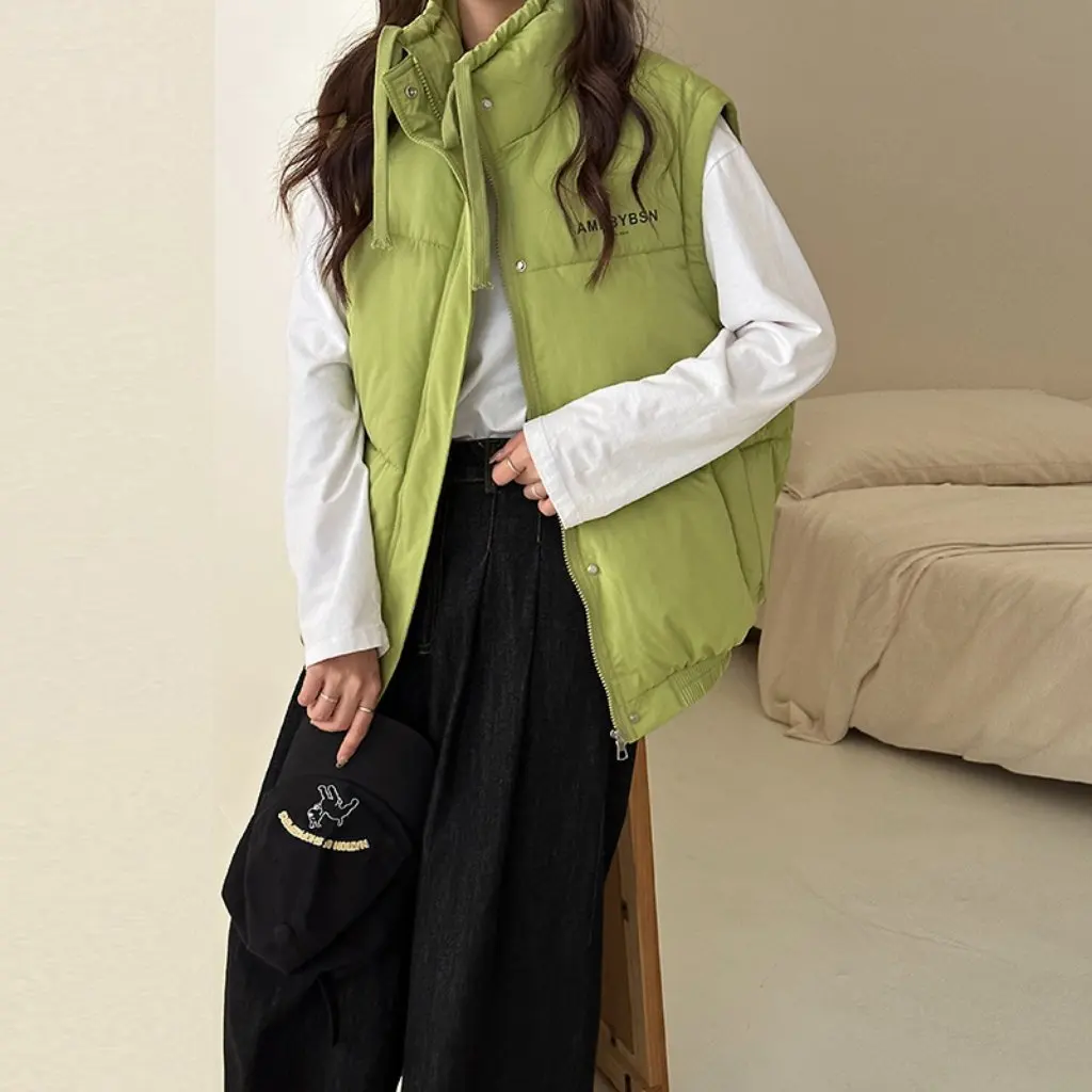 

Unisex Removable Sleeves Cotton-Padded Jacket Thickened Winter Design Casual Waistcoat for Couples