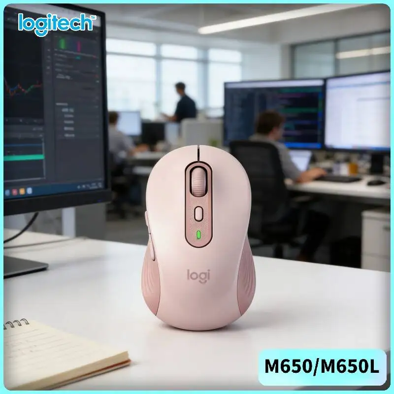 Logitech M650/M650L Wireless Ergonomic Mouse - 90% Quieter Operation, Recycled Plastic Components, 4000 DPI, 10m Range