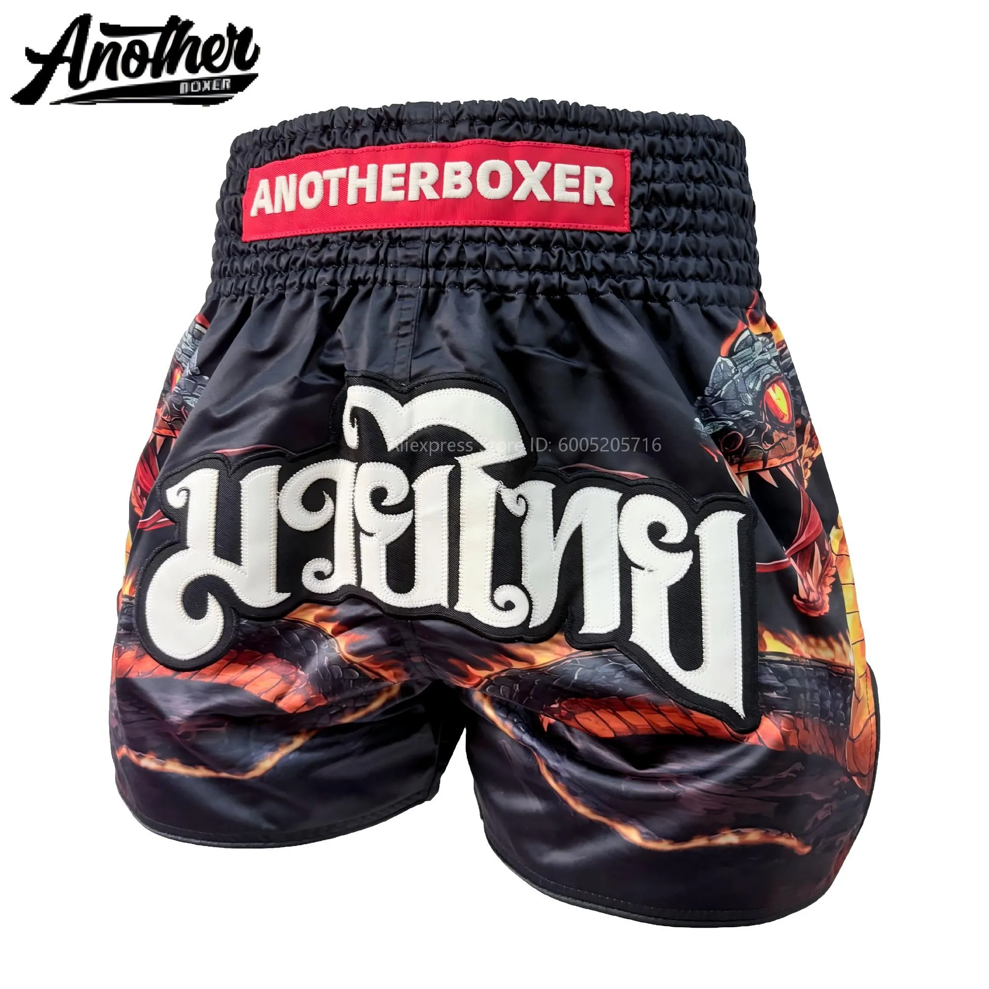 Fire Snake Muay Thai Shorts Quick Dry Elastic Waist Boxing Fight Shorts for Kickboxing MMA Gym Sparring Training Daily Bottoms
