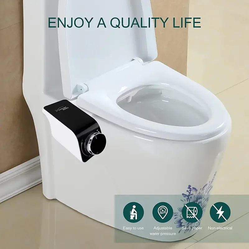 Bidet acqua calda e fredda Bidet per sedile del Water Bidet ultrasottile intelligente Non elettrico autopulente doppio ugello pressione regolabile