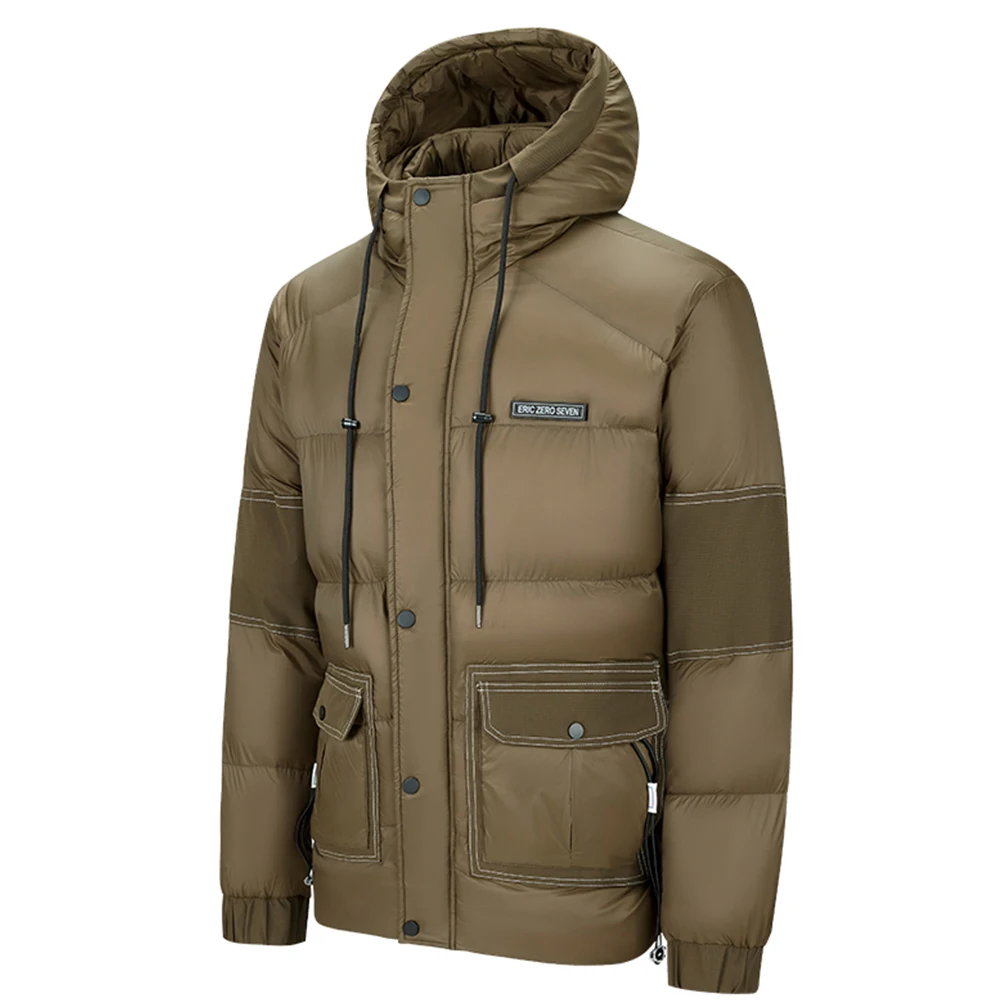 Chaqueta acolchada de algodón para hombre, abrigo de algodón grueso con múltiples bolsillos y forro polar de invierno 2025, chaqueta acolchada de algodón informal de talla grande