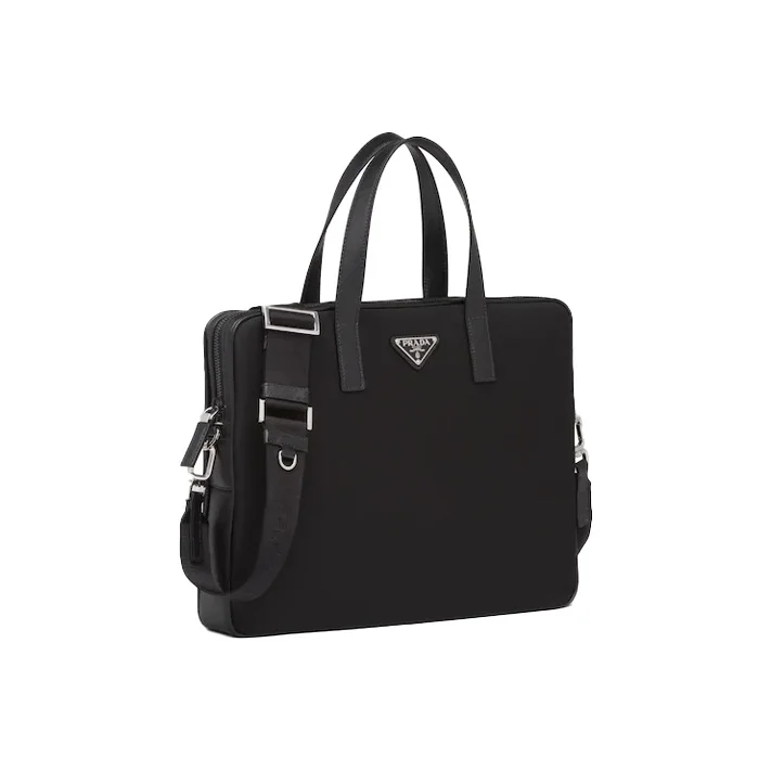 PRADA Saffiano Leather Briefcase, Handbag Men's Black 2VE368-2DMH-F0002-V-NOM