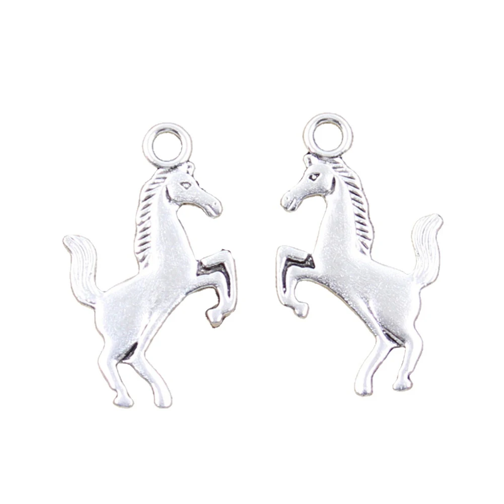 6pcs Charms Gallop Horse Steed 35x21mm Antique Silver Color Pendants Making DIY Handmade Tibetan Finding Jewelry