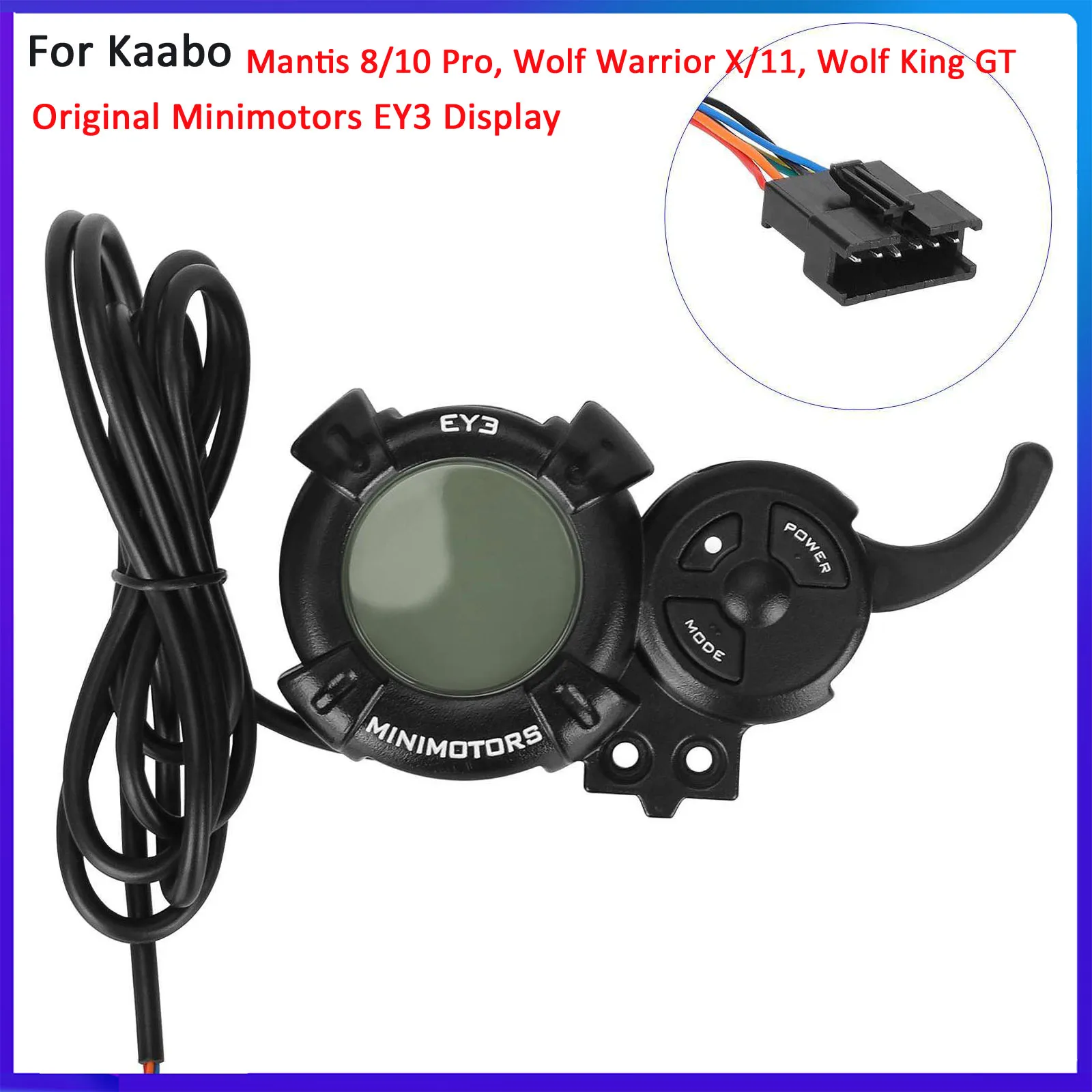 Minimotors Original EY3 LCD Throttle Display Replacement for Kaabo Mantis 8/10 Pro, Wolf Warrior X/11, Wolf King GT Electric Sco