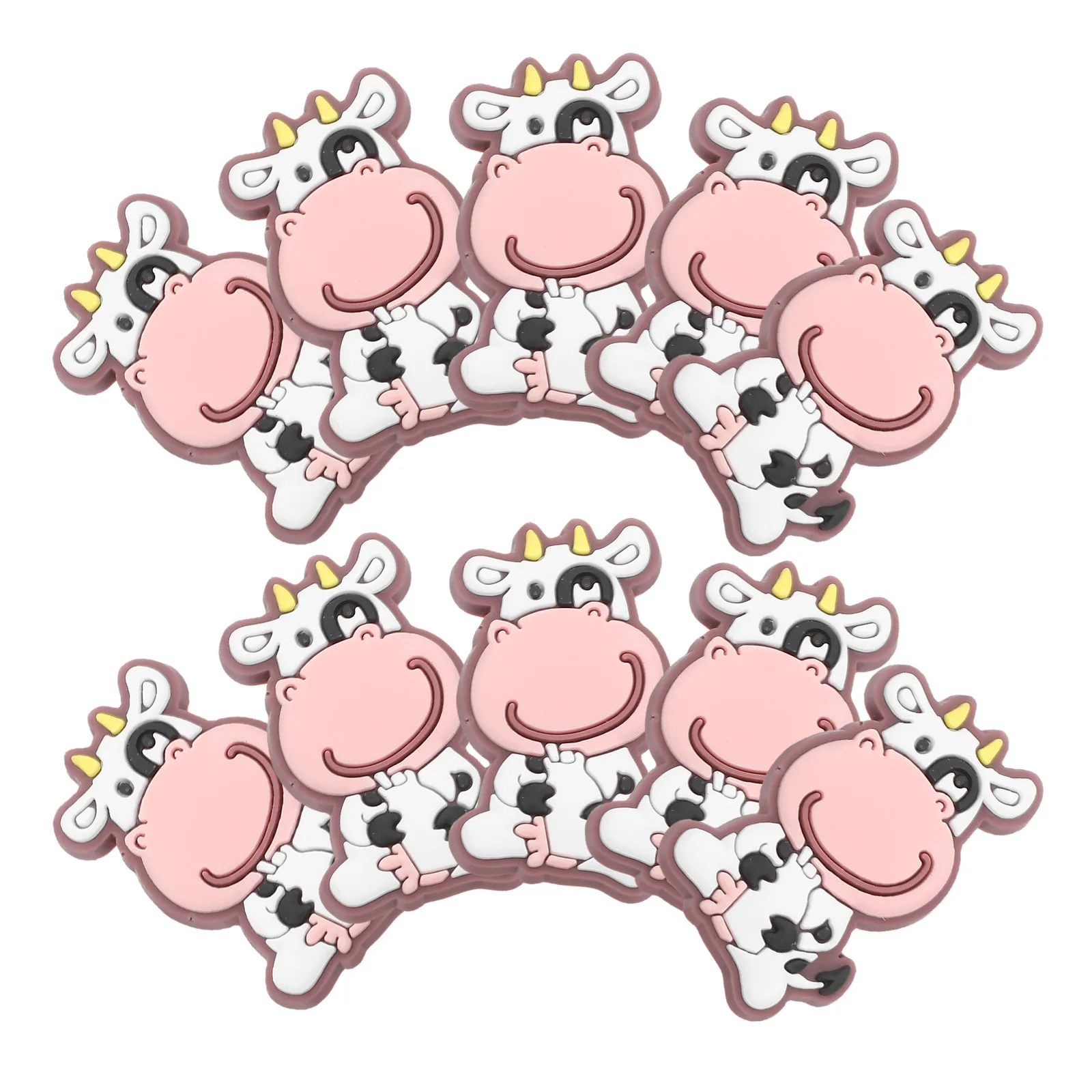 20 Pcs Pencil Charms for Cow Shaped Topper Cute Decoation Decor Accessories Classroom Rewards