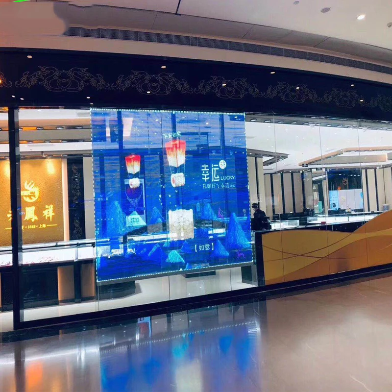 Big shopping mall theater center high transparency led decoration Transparent led video wall led panel