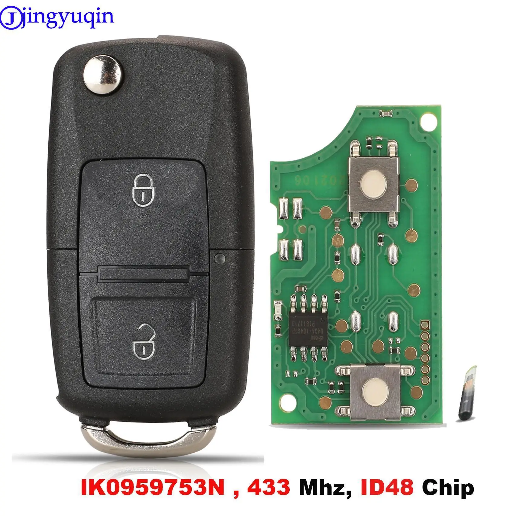 jingyuqin 433Mhz ID48Chip Remote Key For VW Golf Mk6 Jetta Polo Scirocco For Skoda Octavia Superb Yeti For Seat Altea Ibiza Leon