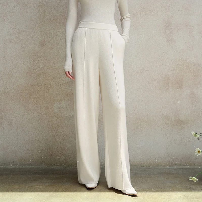 

High Waist Loose Knitted Wool Pants Multicolor Versatile Casual Straight Leg Trousers for Women Autumn New Sle a Life on th...