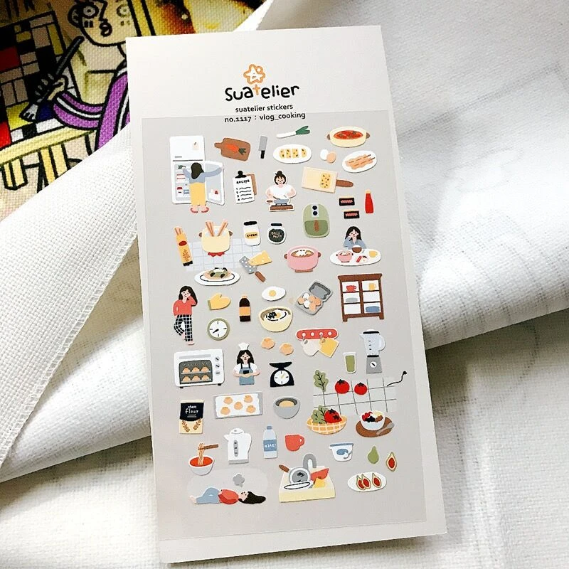 Korean Import Brand Suatelier My Kitchen Life Stickers Scrapbooking Diy Journaling Stationery Diary Sticker Decor Art Supplies