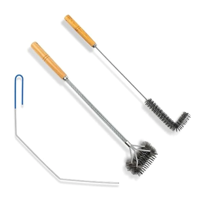 3 pezzi strumenti per pulizia della friggitrice spazzola per pulizia della friggitrice a forma l asta pulizia della