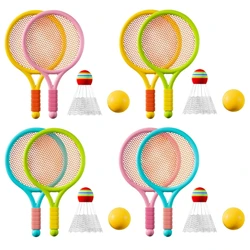 Kid Badminton Shuttlecocks Tennis Racquets Set for Children Outdoor Indoor Sport