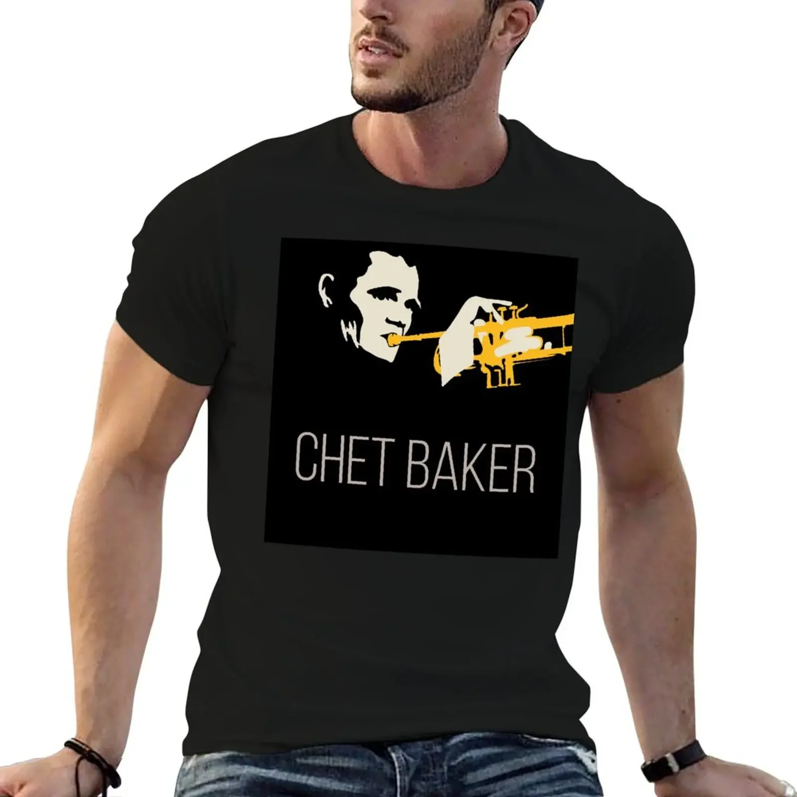 

Chet Baker T-Shirt tees blue lock graphic shirts mens t shirts pack