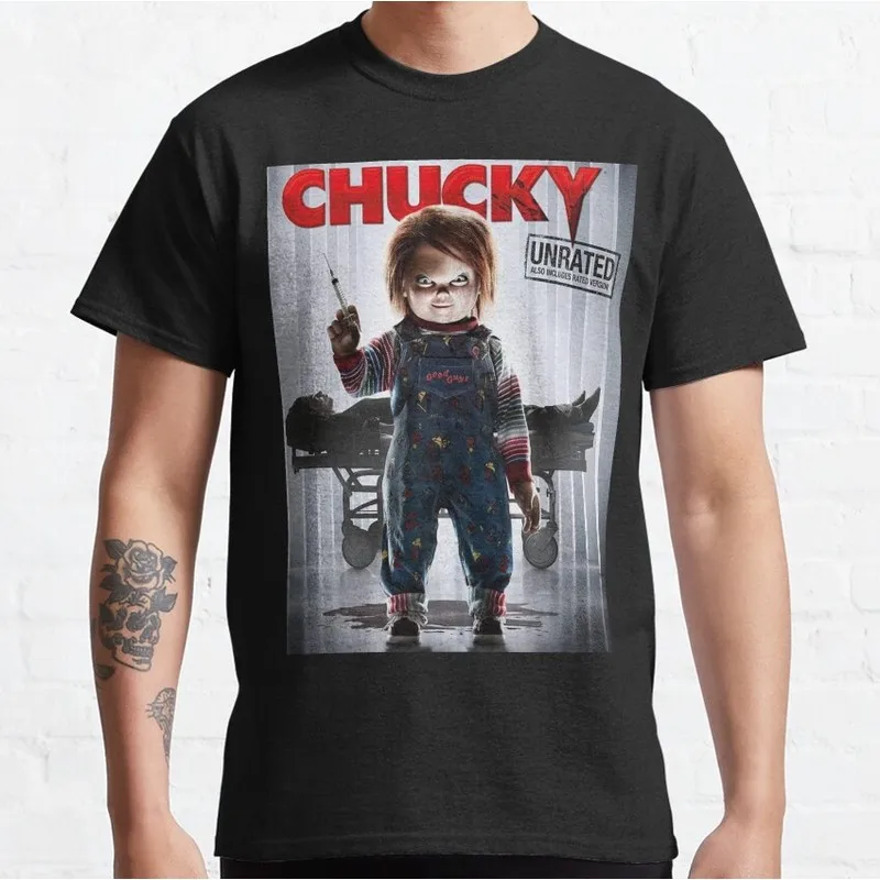 Chucky Child's Play Graphic T-Shirt Killer Doll Unisex Tee 0126 Cotton Short Sleeve Cult Slasher Horror Halloween Casual Tops